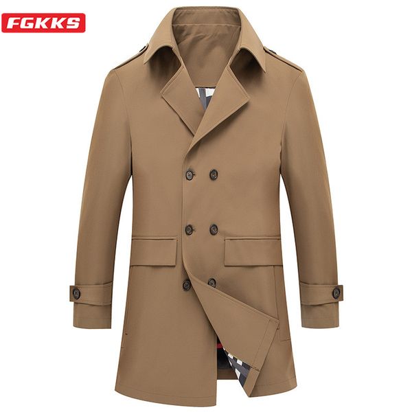 fgkks brand men mid-length trench coats 2020 new men's business fashion trench turn-down collar british style slim male, Tan;black
fgkks brand men mid-length trench coats 2020 new men's business fashion trench turn-down collar british style slim male, Tan;black