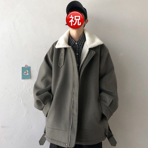 men's down & parkas winter thickened lamb fur jacket men warm fashion parka solid color lapel coat man streetwear wild loose cotton, Black
men's down & parkas winter thickened lamb fur jacket men warm fashion parka solid color lapel coat man streetwear wild loose cotton, Black