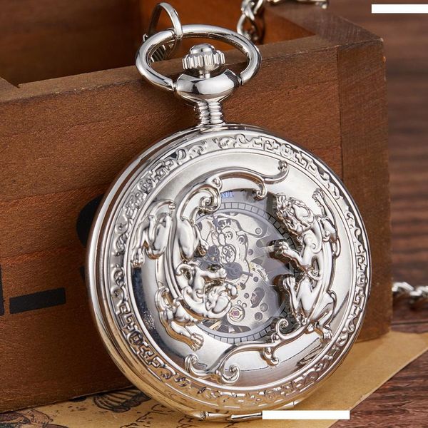 2019 new silver skeleton mechanical pocket watch men hollow steampunk bronze mechanical fob chain mens clock, Slivery;golden
2019 new silver skeleton mechanical pocket watch men hollow steampunk bronze mechanical fob chain mens clock, Slivery;golden