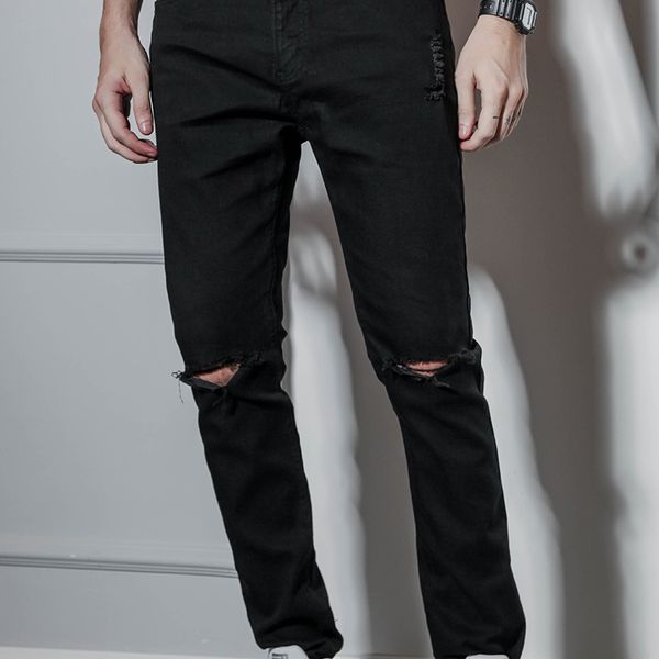 british european and american high street hip-hop personality male triangle hole jeans black long pants slim feet pants, Blue
british european and american high street hip-hop personality male triangle hole jeans black long pants slim feet pants, Blue
