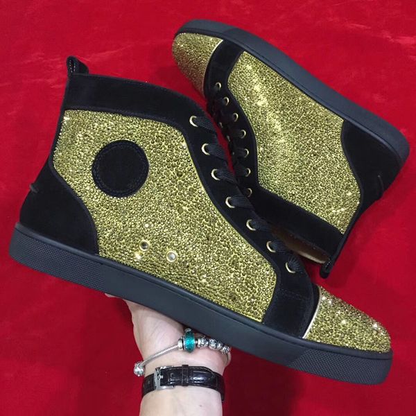 2019 new arrival flat sneakers casual luxury mens women red bottoms shoes black suede strass crystal flat shoes high roller boat
2019 new arrival flat sneakers casual luxury mens women red bottoms shoes black suede strass crystal flat shoes high roller boat