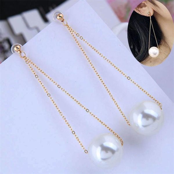 korea imitation pearl drop tassle earring for women elegant big pearl geometric statement earrings fashion jewelry, Silver
korea imitation pearl drop tassle earring for women elegant big pearl geometric statement earrings fashion jewelry, Silver