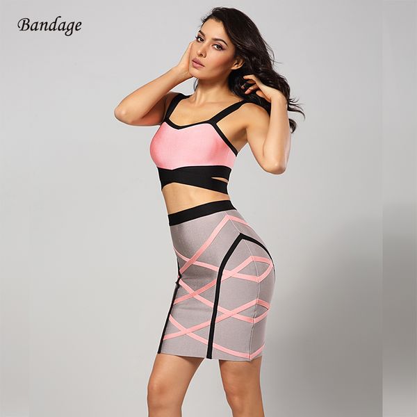 new arrival 2018 summer spaghetti strap patchwork 2 two pieces set club cocktail party bodycon women bandage dress vestidos, Gray
new arrival 2018 summer spaghetti strap patchwork 2 two pieces set club cocktail party bodycon women bandage dress vestidos, Gray