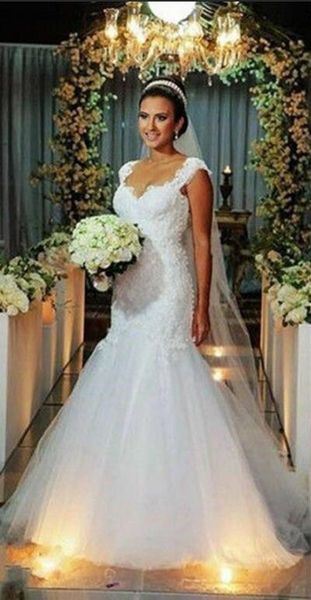 sheer back tulle beach mermaid wedding dresses 2020 summer appliques wedding gown scoop neck bride dress custom made, White
sheer back tulle beach mermaid wedding dresses 2020 summer appliques wedding gown scoop neck bride dress custom made, White