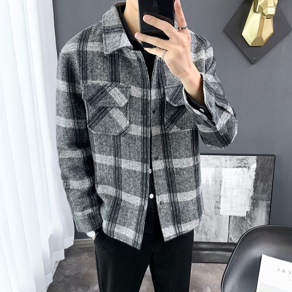 men's winter woolen lapel fashion plaid jacket / straight lapel men's winter trend warm wool wool jacket, Black;brown
men's winter woolen lapel fashion plaid jacket / straight lapel men's winter trend warm wool wool jacket, Black;brown