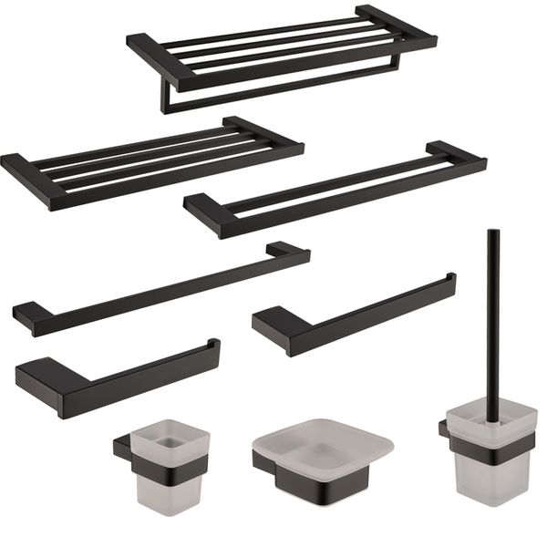 new sus 304 stainless steel bathroom hardware set black matte paper holder toothbrush holder towel bar bathroom accessories
new sus 304 stainless steel bathroom hardware set black matte paper holder toothbrush holder towel bar bathroom accessories