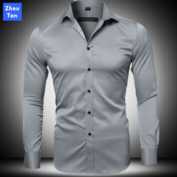2020 solid color turn-down collor men's bamboo fiber dress shirt brand new slim fit long sleeve easy care shirt for men, White;black
2020 solid color turn-down collor men's bamboo fiber dress shirt brand new slim fit long sleeve easy care shirt for men, White;black