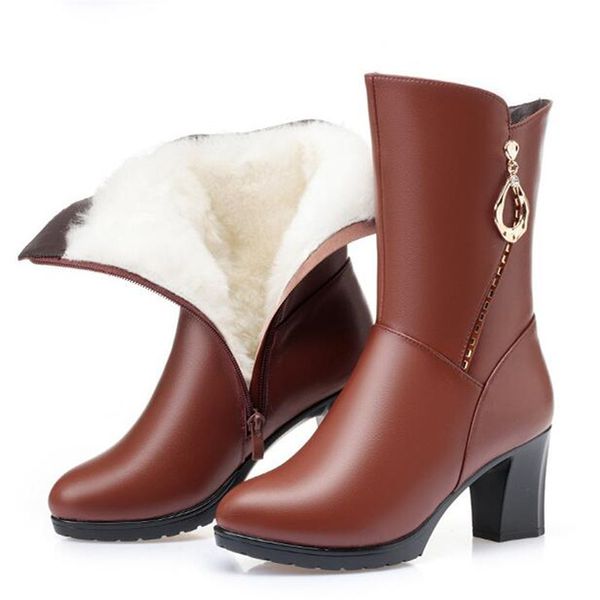 new elegant fashion women boots shoes winter inside plush / wool warm snow boots non-slip high heel genuine leather, Black
new elegant fashion women boots shoes winter inside plush / wool warm snow boots non-slip high heel genuine leather, Black
