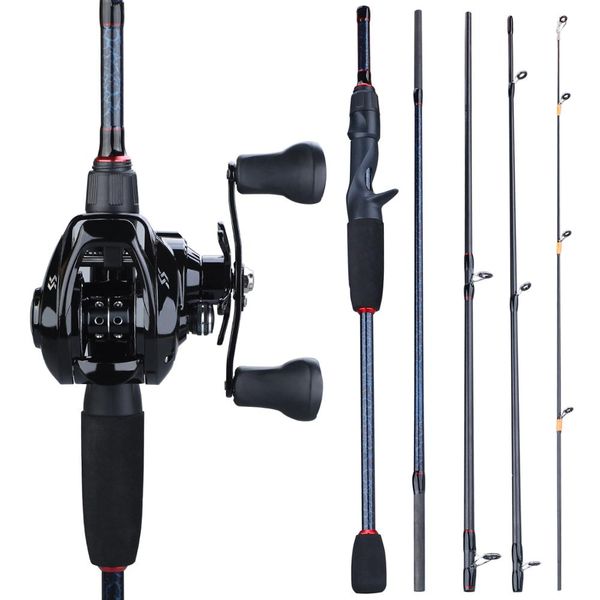 sougayilang 1.8m- 2.4m portable pole 5 section casting fishing rod and 12+1bb 7.0:1 gear ratio baitcasting reel fishing set
sougayilang 1.8m- 2.4m portable pole 5 section casting fishing rod and 12+1bb 7.0:1 gear ratio baitcasting reel fishing set