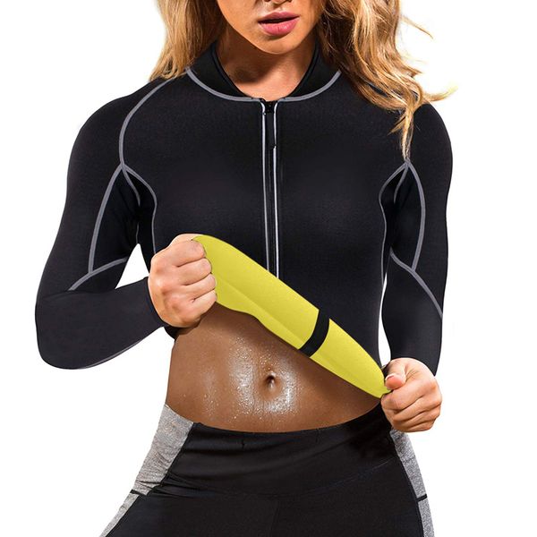 2020summer women's neoprene sauna vest with sleeves gym sweat suit weight loss long sleeves body shaper fat burner top, White;black
2020summer women's neoprene sauna vest with sleeves gym sweat suit weight loss long sleeves body shaper fat burner top, White;black