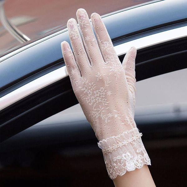 summer solid color lace sunscreen gloves women' thin gloves sun protection mitten, Blue;gray
summer solid color lace sunscreen gloves women' thin gloves sun protection mitten, Blue;gray