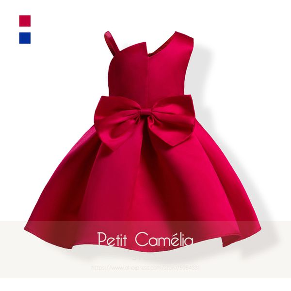 children clothes girl party dress princess wedding bow aline sleeveless solid asymmetrical elegant ruched tank summer dresses, Red;yellow
children clothes girl party dress princess wedding bow aline sleeveless solid asymmetrical elegant ruched tank summer dresses, Red;yellow