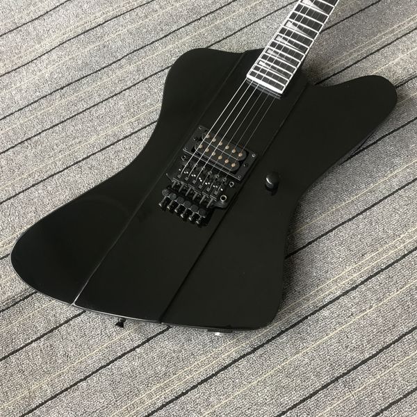 custom shop son robbin crosby signature bird gloss black electic guitar floyd rose tremolo & locking nut, black hardware, shark fin inlay
custom shop son robbin crosby signature bird gloss black electic guitar floyd rose tremolo & locking nut, black hardware, shark fin inlay