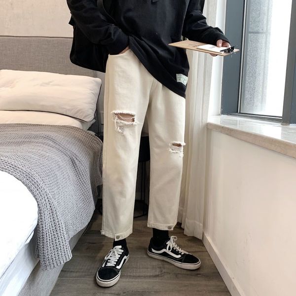 2020 spring and summer new youth popular men's chic korean solid color hole jeans fashion casual straight pants s-2xl, Blue
2020 spring and summer new youth popular men's chic korean solid color hole jeans fashion casual straight pants s-2xl, Blue