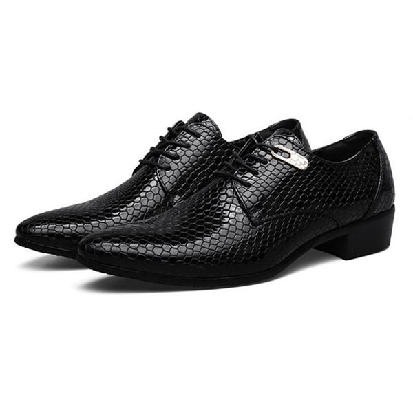 men's snakeskin grain pu leather lace-up dress shoes business office oxfords casual wedding flats shoes eur size 38-47, Black
men's snakeskin grain pu leather lace-up dress shoes business office oxfords casual wedding flats shoes eur size 38-47, Black