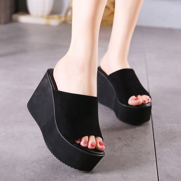 summer new korean version of the black suede slope with high-heeled sandals crust slip non-slip slippers
summer new korean version of the black suede slope with high-heeled sandals crust slip non-slip slippers