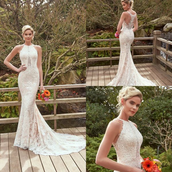 2019 lace mermaid wedding dresses appliqued sweep train jewel neck country wedding dress beach wedding vestidos de novia bridal gown, White
2019 lace mermaid wedding dresses appliqued sweep train jewel neck country wedding dress beach wedding vestidos de novia bridal gown, White