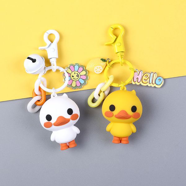 cute cartoon creative little yellow white black duck keychain fashion epoxy bell flower key chain for women bag decoration, Silver
cute cartoon creative little yellow white black duck keychain fashion epoxy bell flower key chain for women bag decoration, Silver