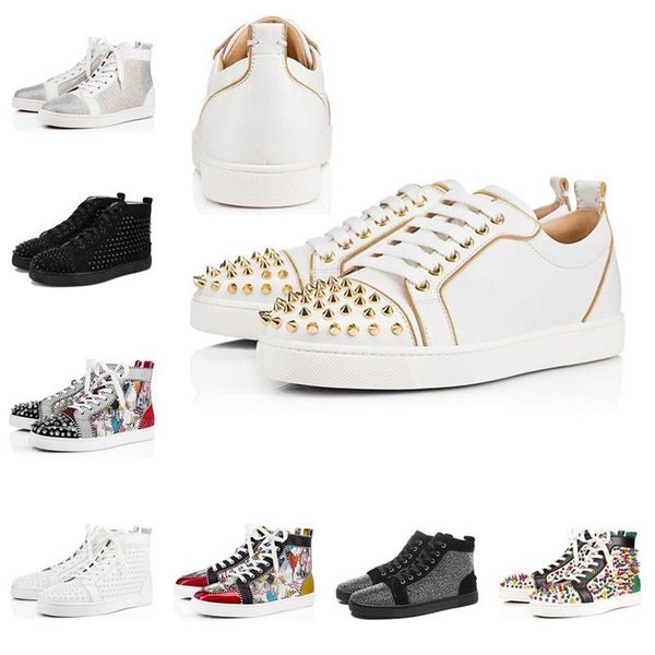 2020 fashion designer men women red bottom glitter party genuine leather glittery bottom studded spikes flats shoes luxury casual shoes, Black
2020 fashion designer men women red bottom glitter party genuine leather glittery bottom studded spikes flats shoes luxury casual shoes, Black