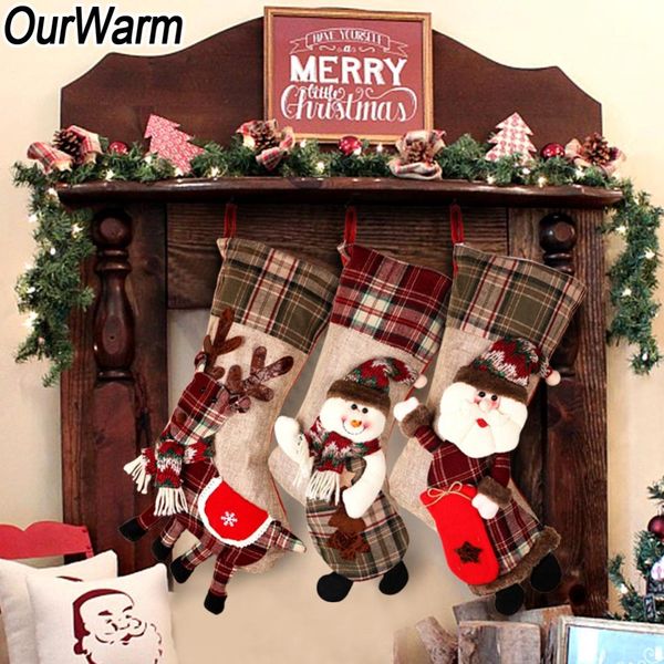ourwarm 3d plaid christmas stocking gifts santa claus elk snowman chimney christmas socks candy bag new year decoration 2018
ourwarm 3d plaid christmas stocking gifts santa claus elk snowman chimney christmas socks candy bag new year decoration 2018