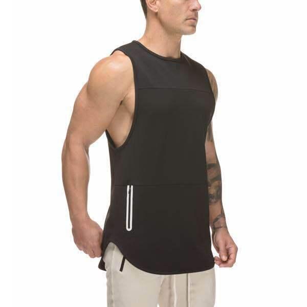 sports tees sleeveless zipper designer long clothes mens gym tank casual summer, White;black
sports tees sleeveless zipper designer long clothes mens gym tank casual summer, White;black