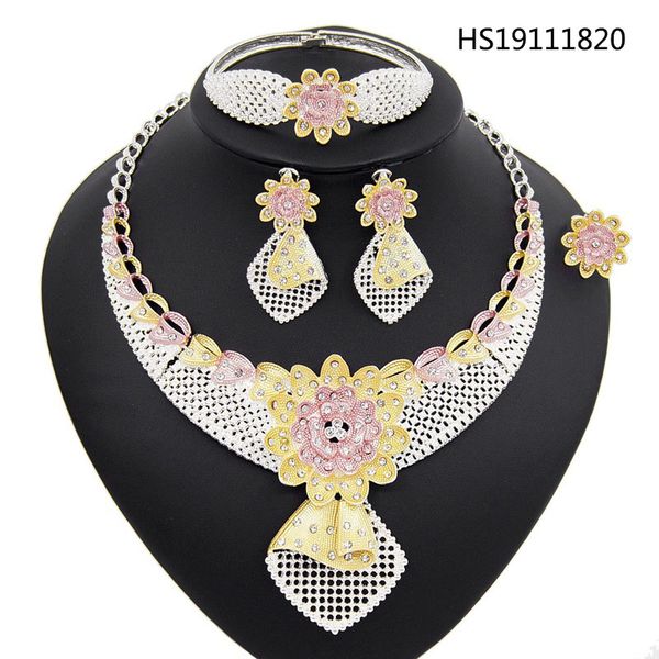 yulaili fashion tricolor flowers necklace earrings bracelet ring dubai jewelry sets turkey weddding accessories ing, Silver
yulaili fashion tricolor flowers necklace earrings bracelet ring dubai jewelry sets turkey weddding accessories ing, Silver