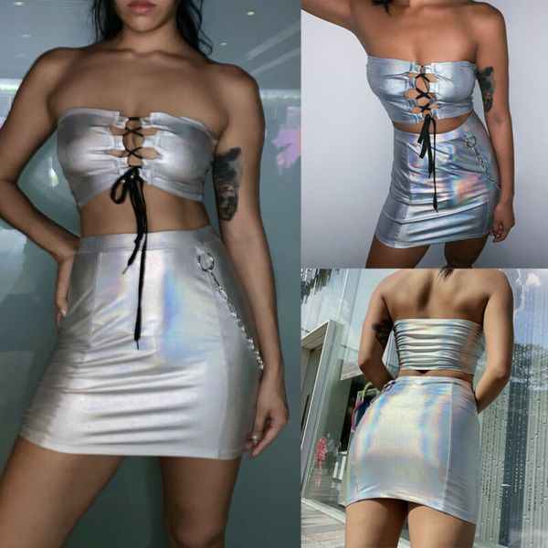 fashion women 2 piece set bodycon skirt short off shoulder tank summer two piece set bandge mini skirt, White
fashion women 2 piece set bodycon skirt short off shoulder tank summer two piece set bandge mini skirt, White