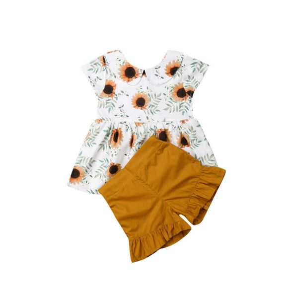 summer sweet toddler kids baby girl sunflower print clothes set short sleeve floral shirt yellow shorts 2pcs kids outfits, White
summer sweet toddler kids baby girl sunflower print clothes set short sleeve floral shirt yellow shorts 2pcs kids outfits, White