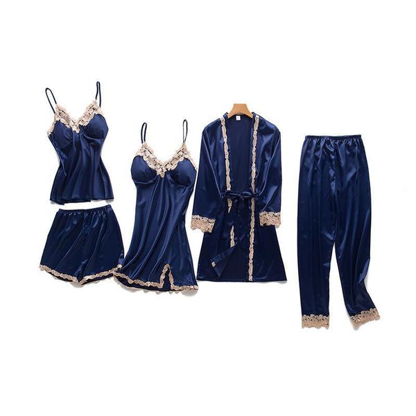 summer women ice silk 5pcs sleepwear set strap shorts&nighty&robe&pants lingerie suit casual home clothes nightwear, Black;red
summer women ice silk 5pcs sleepwear set strap shorts&nighty&robe&pants lingerie suit casual home clothes nightwear, Black;red