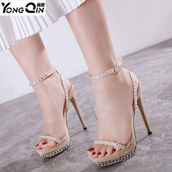new rhinestone 13cm high-heeled shoes women sandals 34-42, Black 
new rhinestone 13cm high-heeled shoes women sandals 34-42, Black