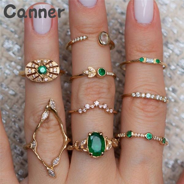 canner bohemian 9 pcs/set geometric round knuckle rings for women green crystal rings charm retro crown flower heart star ring 4, Slivery;golden
canner bohemian 9 pcs/set geometric round knuckle rings for women green crystal rings charm retro crown flower heart star ring 4, Slivery;golden