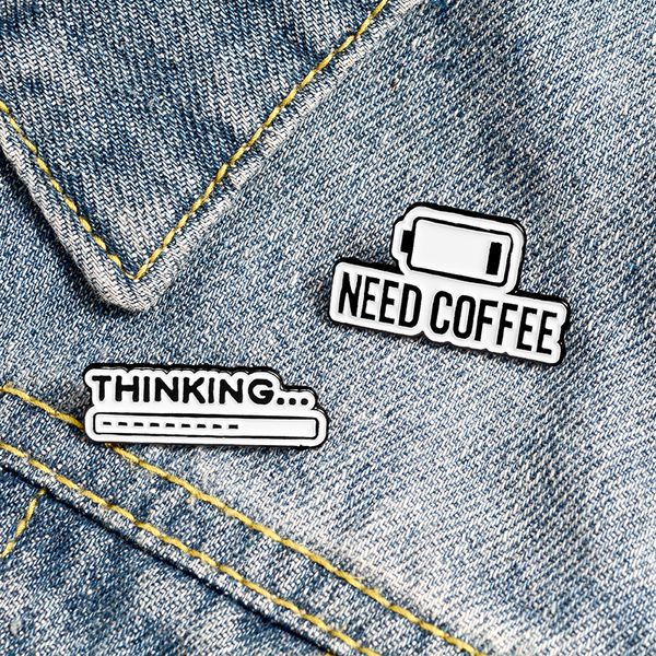 white banner enamel pin lapel brooch need coffee thinking pins for clothes backpack badges jewelry art gift for friends, Gray
white banner enamel pin lapel brooch need coffee thinking pins for clothes backpack badges jewelry art gift for friends, Gray