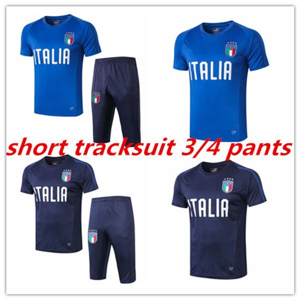 2018 2019 italy soccer short sleeve 3/4 pants training suit de rossi bonucci verratti chiellini insigne belotti uniform tracksuit, Black
2018 2019 italy soccer short sleeve 3/4 pants training suit de rossi bonucci verratti chiellini insigne belotti uniform tracksuit, Black