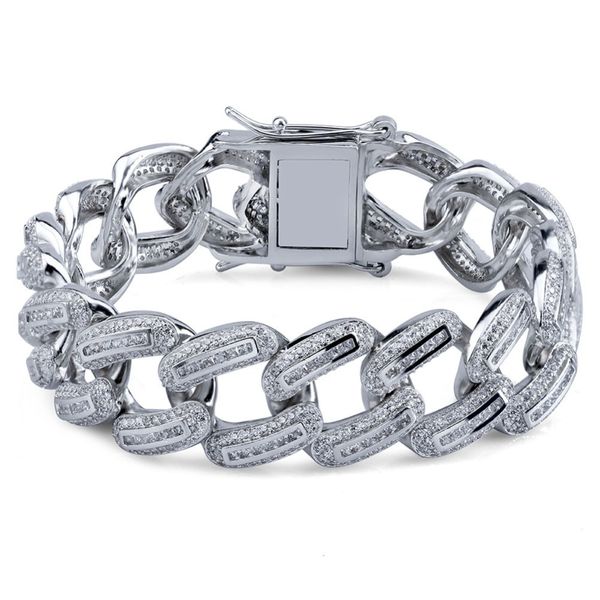 19mm baguette miami cuban mens iced out zircon curb cuban link bracelet hip hop jewelry gold silver thick heavy bracelet 7"8, Black
19mm baguette miami cuban mens iced out zircon curb cuban link bracelet hip hop jewelry gold silver thick heavy bracelet 7"8, Black