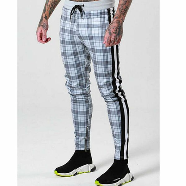 2020 new mens slim fit tracksuit sport gym skinny jogging joggers sweat pants plaid trousers, Black
2020 new mens slim fit tracksuit sport gym skinny jogging joggers sweat pants plaid trousers, Black