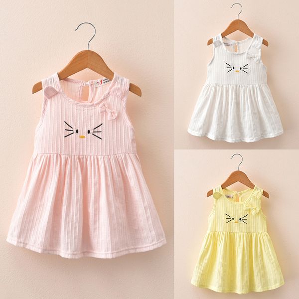 summer new sleeveless dress girls dress embroidered cat bow vest princess skirt, Red;yellow
summer new sleeveless dress girls dress embroidered cat bow vest princess skirt, Red;yellow