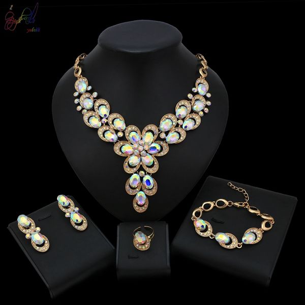 yulaili crystal flower shape elegance choker necklace bracelet earrings ring african jewelry sets wedding jewelery set wholesale, Black
yulaili crystal flower shape elegance choker necklace bracelet earrings ring african jewelry sets wedding jewelery set wholesale, Black