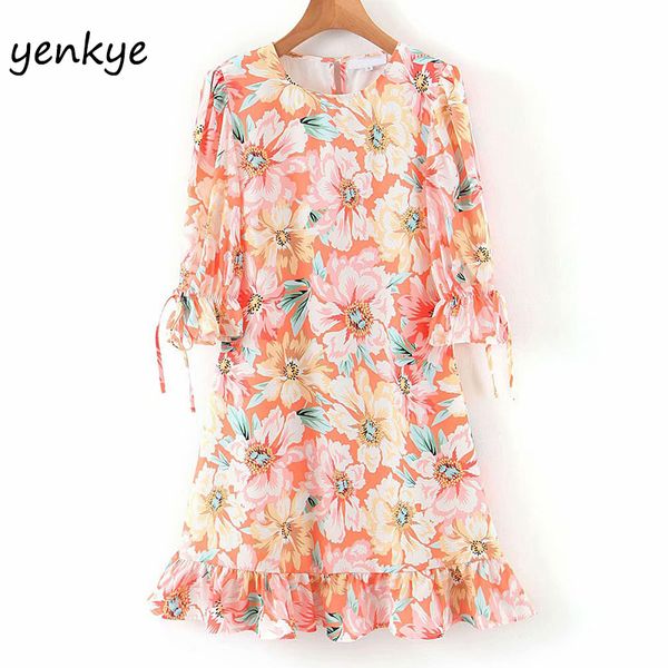 party dresses summer dress 2002 women round neck three-quarter sleeve ruffle floral print casual vestido xds6657, White;black
party dresses summer dress 2002 women round neck three-quarter sleeve ruffle floral print casual vestido xds6657, White;black