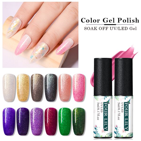 four lily 5ml gel nail polish holographic glitter pure color gel nail varnish manicure art soak off fingernail lacquer, Red;pink
four lily 5ml gel nail polish holographic glitter pure color gel nail varnish manicure art soak off fingernail lacquer, Red;pink