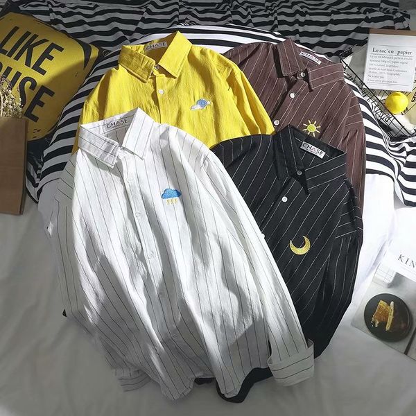 2019 new turn-down collar summer striped long-sleeved shirt art shirt versatile thin long sleeve comfortable sa-8, White;black
2019 new turn-down collar summer striped long-sleeved shirt art shirt versatile thin long sleeve comfortable sa-8, White;black