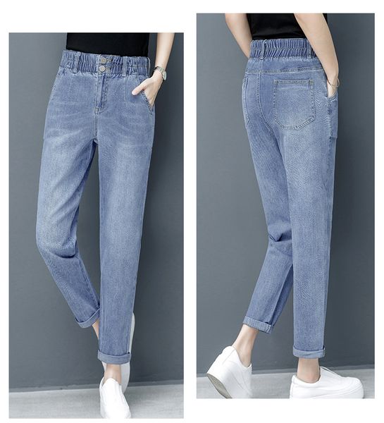 the blue han edition high elastic waist loose spring new straight leg foot trousers of western style
the blue han edition high elastic waist loose spring new straight leg foot trousers of western style