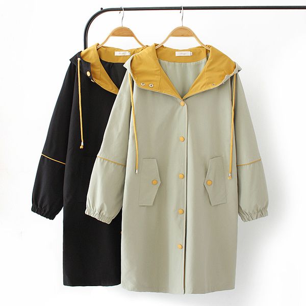 women casual solid long wind coat long sleeve hooded overcoat jacket big pocket single-breasted coat big size new arrival 2020, Tan;black
women casual solid long wind coat long sleeve hooded overcoat jacket big pocket single-breasted coat big size new arrival 2020, Tan;black