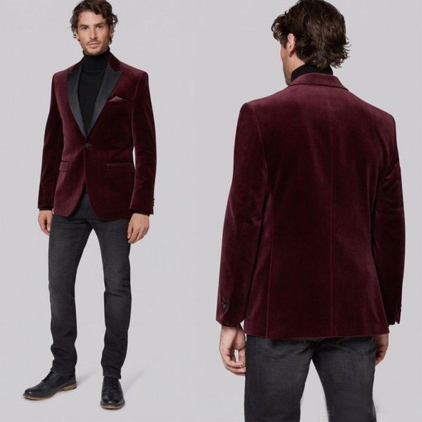 burgundy mens designer jackets velvet peaked lapel groom formal wear prom tuxedos man blazer suit only one piece, Black;gray
burgundy mens designer jackets velvet peaked lapel groom formal wear prom tuxedos man blazer suit only one piece, Black;gray