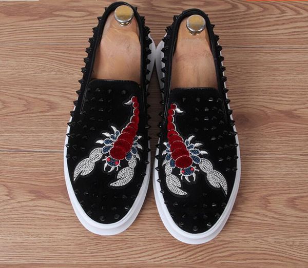 men fashion punk shoes print scorpion sneakers men slip-on rivets shoes male breathable embroidery animal loafers, Black
men fashion punk shoes print scorpion sneakers men slip-on rivets shoes male breathable embroidery animal loafers, Black