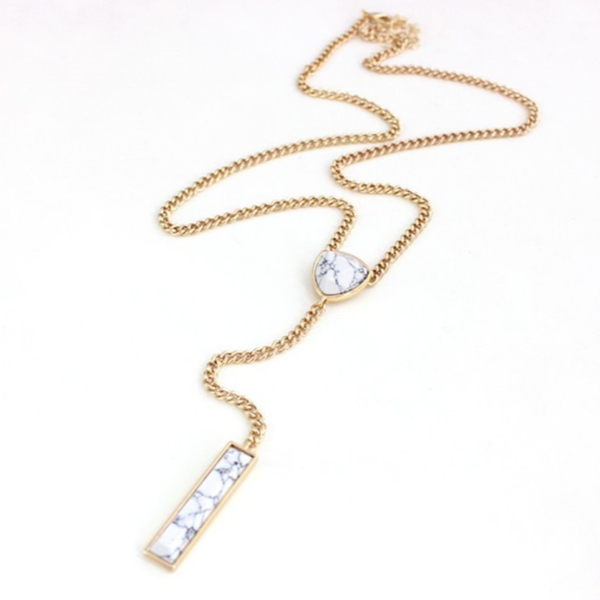 light yellow gold color layer rectangle shape white howlite stone pendant link chain necklace geometric jewelry, Silver
light yellow gold color layer rectangle shape white howlite stone pendant link chain necklace geometric jewelry, Silver