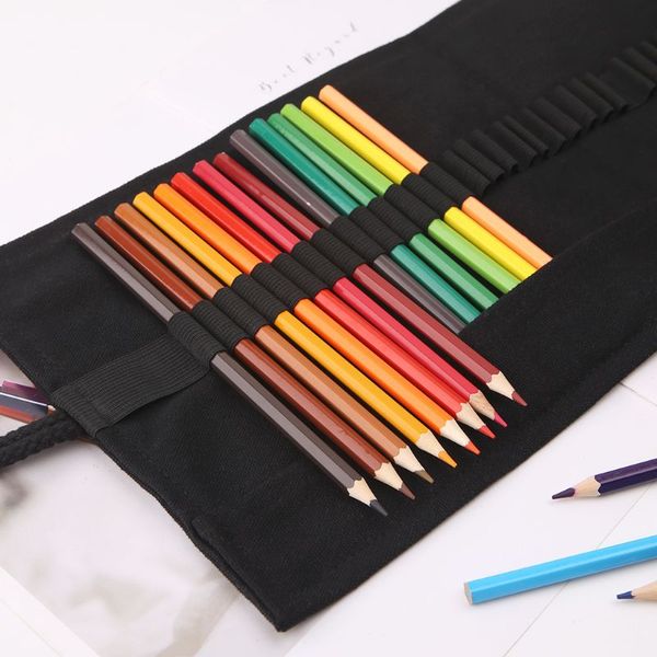 black color school pencil case roller 12/24/36/48/72 holes canvas roll up makeup canvas pen bag for girls boys stationery
black color school pencil case roller 12/24/36/48/72 holes canvas roll up makeup canvas pen bag for girls boys stationery