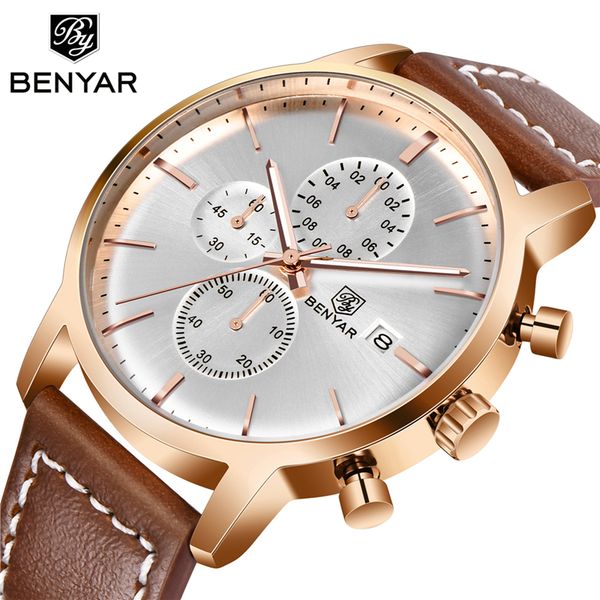 benyar 5146 relogio masculino sport watch men brand luxury quartz male chronograph clock military waterproof wrist watches, Slivery;brown
benyar 5146 relogio masculino sport watch men brand luxury quartz male chronograph clock military waterproof wrist watches, Slivery;brown