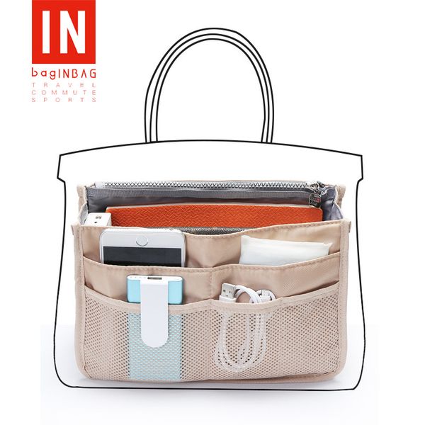 

baginbag fashion bag-in-bag multifunctional organizer tidy travel handbag tote organizer insert multi-pocket handbag shaper wat