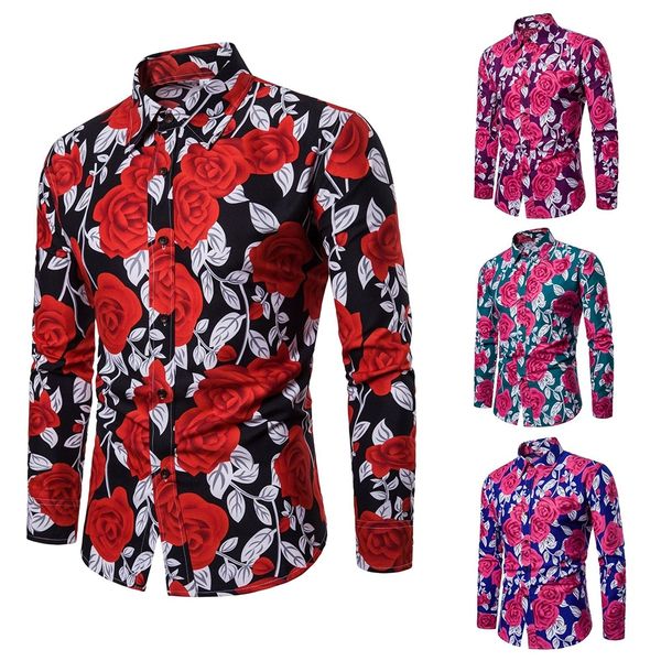 mens shirts casual trendy rose flower printed long sleeve turn-down collar slim fit men shirt, White;black
mens shirts casual trendy rose flower printed long sleeve turn-down collar slim fit men shirt, White;black