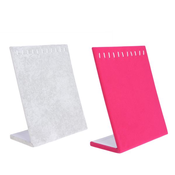 velvet necklace chain bracelet display stand board jewelry holder rack 11 slots, Pink;blue
velvet necklace chain bracelet display stand board jewelry holder rack 11 slots, Pink;blue